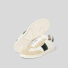 Leather sneakers with contrasting trim in white